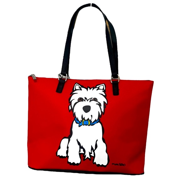 Marc Tetro Handbags - Marc Tetro Westie Large Zipper Vegan Tote